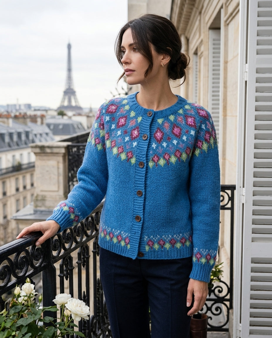 Isabella | Sophisticated Fair Isle Christmas Sweater Women Cardigan