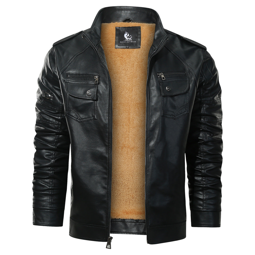 Jack | Lined Zip-Up Biker Leather Jacket