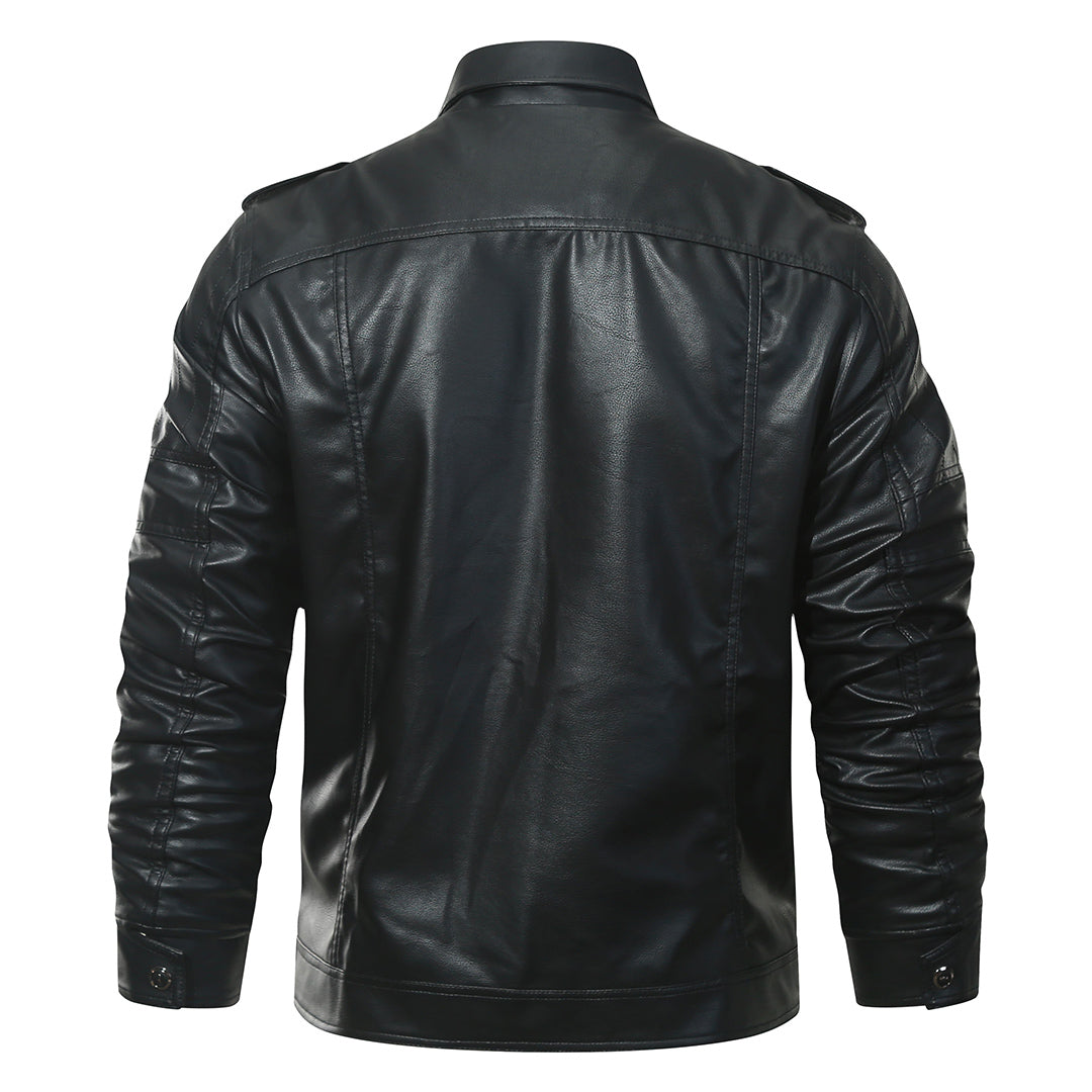 Jack | Lined Zip-Up Biker Leather Jacket