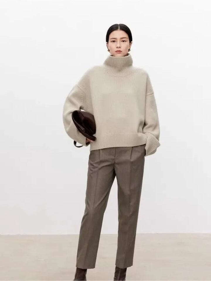 Jacqueline | Chic Oversized Balloon Sleeve Turtleneck Sweater