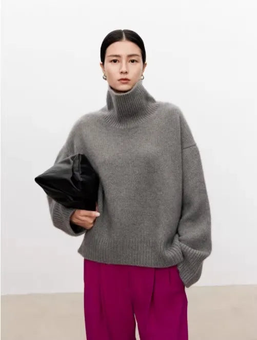 Jacqueline | Chic Oversized Balloon Sleeve Turtleneck Sweater