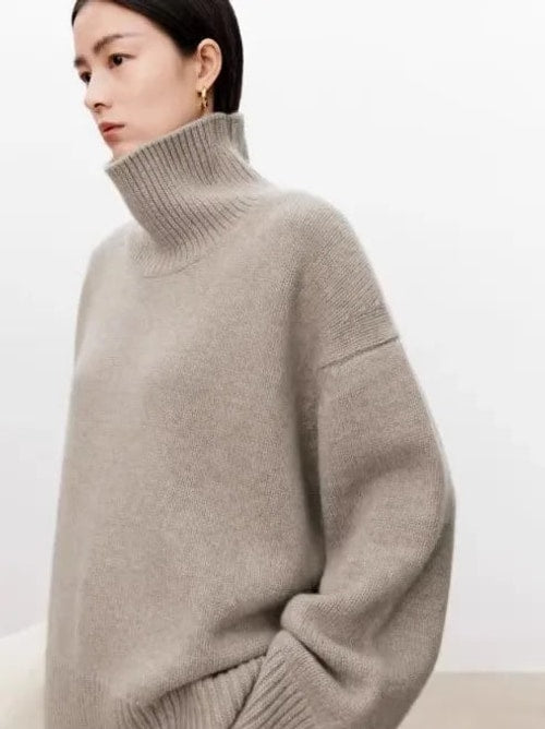 Jacqueline | Chic Oversized Balloon Sleeve Turtleneck Sweater