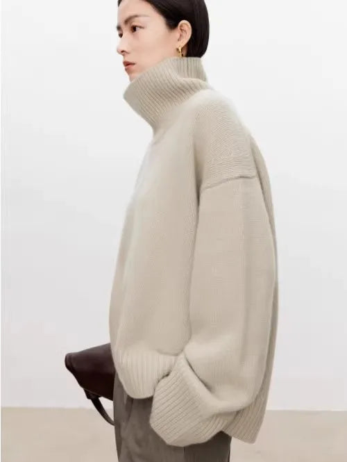 Jacqueline | Chic Oversized Balloon Sleeve Turtleneck Sweater