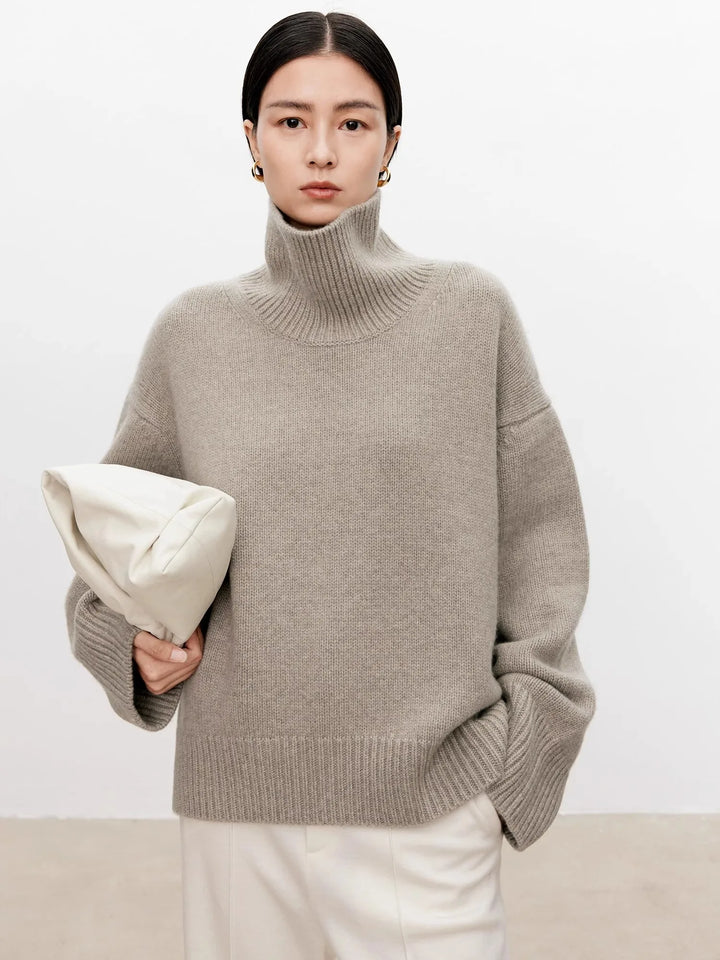 Jacqueline | Chic Oversized Balloon Sleeve Turtleneck Sweater