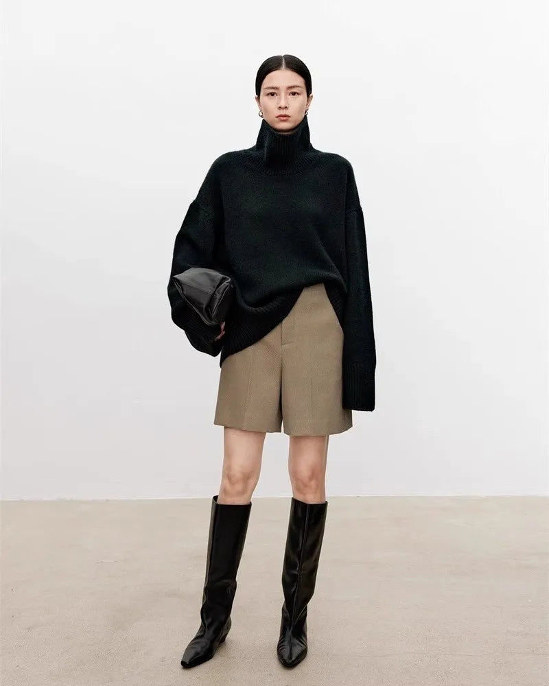 Jacqueline | Chic Oversized Balloon Sleeve Turtleneck Sweater