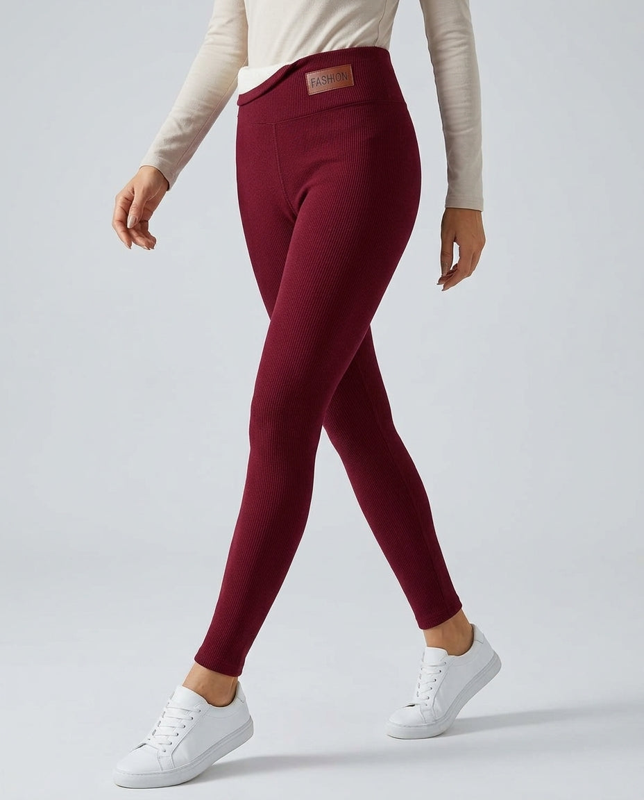 Jacqueline | Cozy Fleece Lined Crossover Waist Leggings