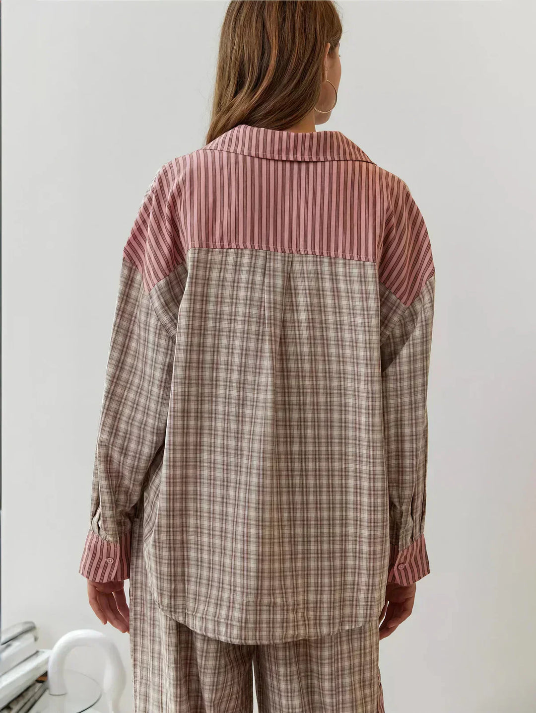 Jacqueline | Effortless Plaid Button-Up Pajamas Set