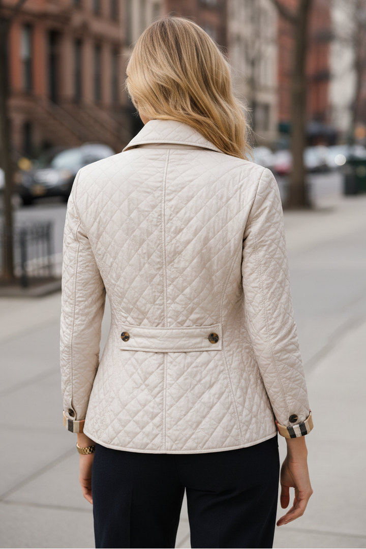 Jacqueline | Polished Quilted Button-Collar Puffer Jacket