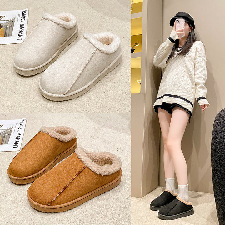 Janet | Effortless Faux Fur Trim Padded Winter Slippers