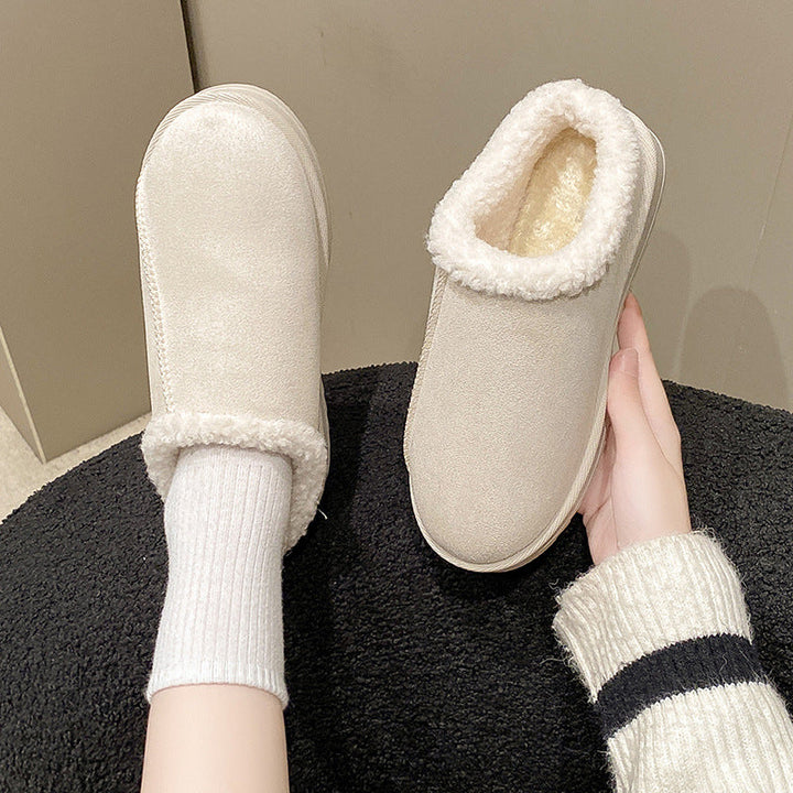 Janet | Effortless Faux Fur Trim Padded Winter Slippers