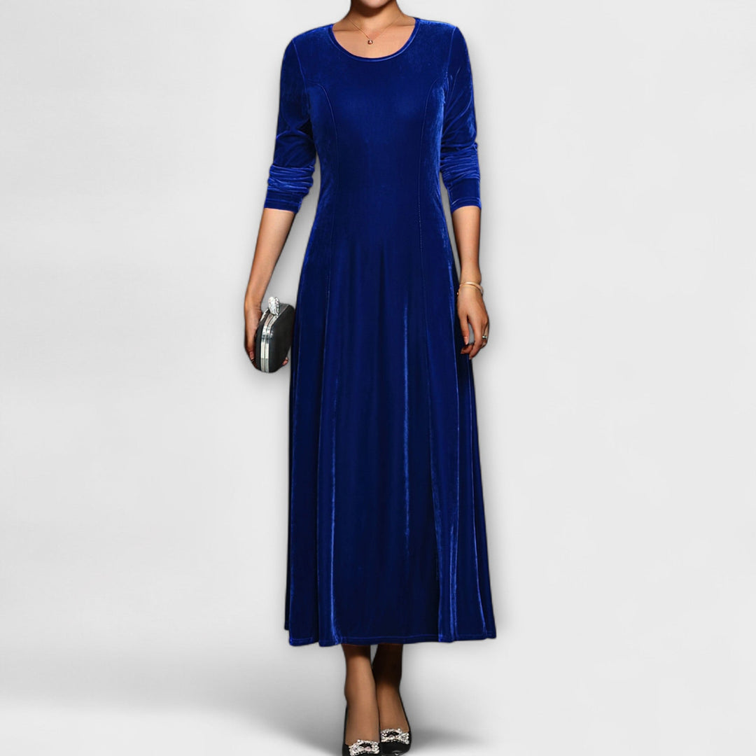 Janet | Long Sleeve A-Line Maxi Christmas Dress