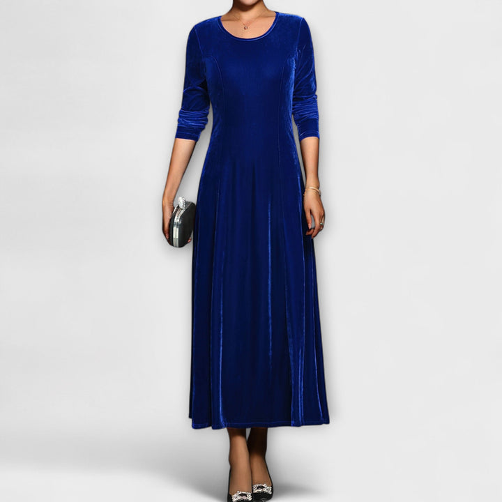 Janet | Long Sleeve A-Line Maxi Christmas Dress