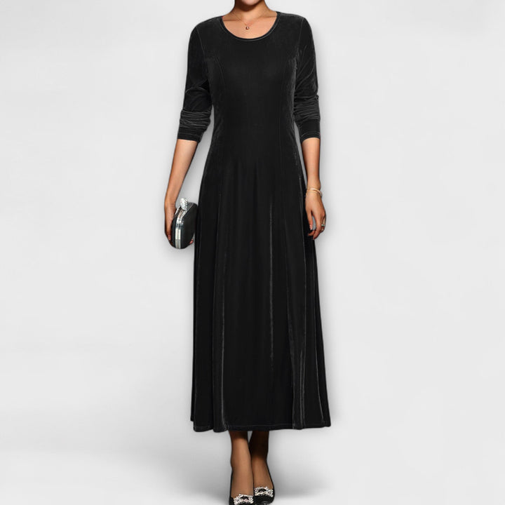 Janet | Long Sleeve A-Line Maxi Christmas Dress