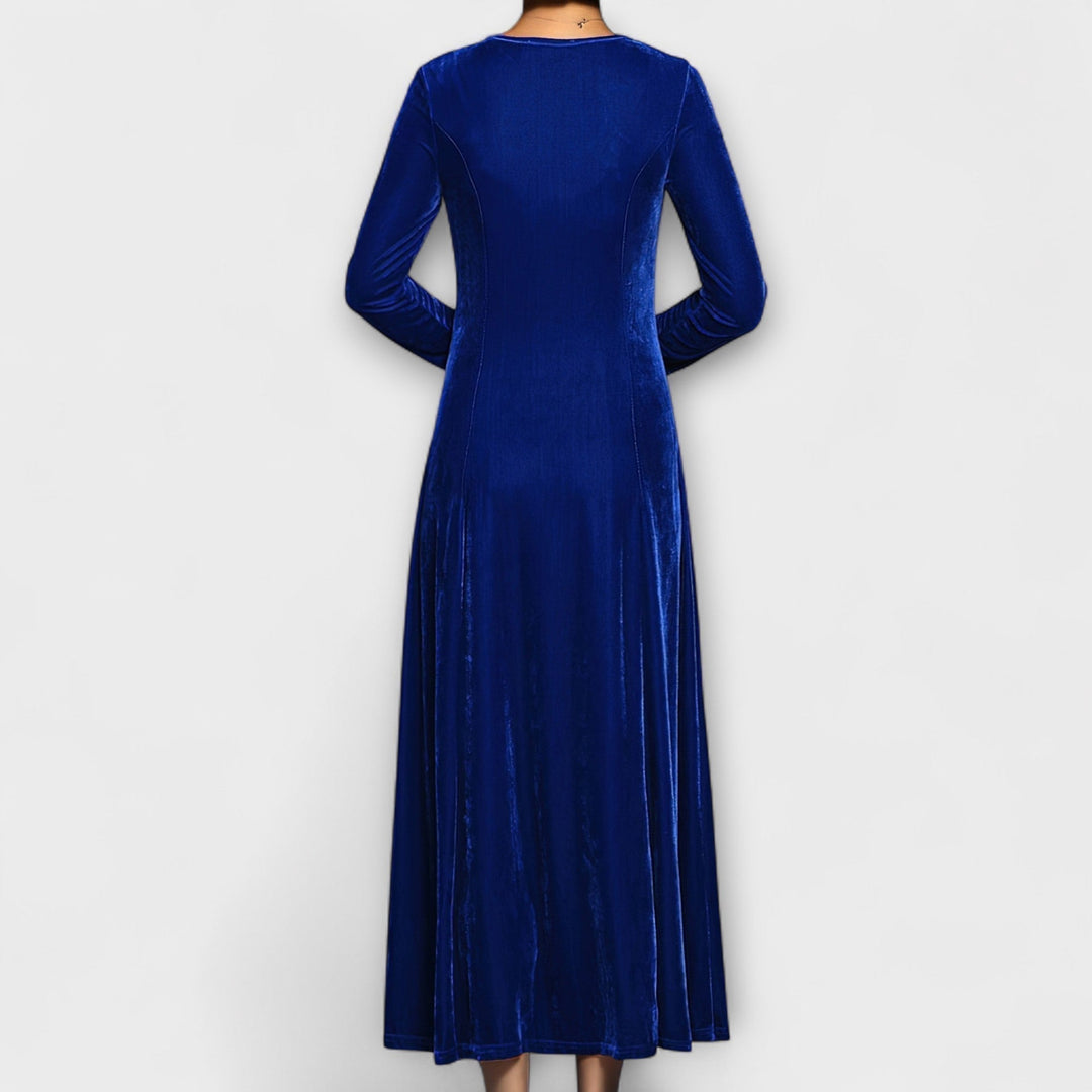 Janet | Long Sleeve A-Line Maxi Christmas Dress