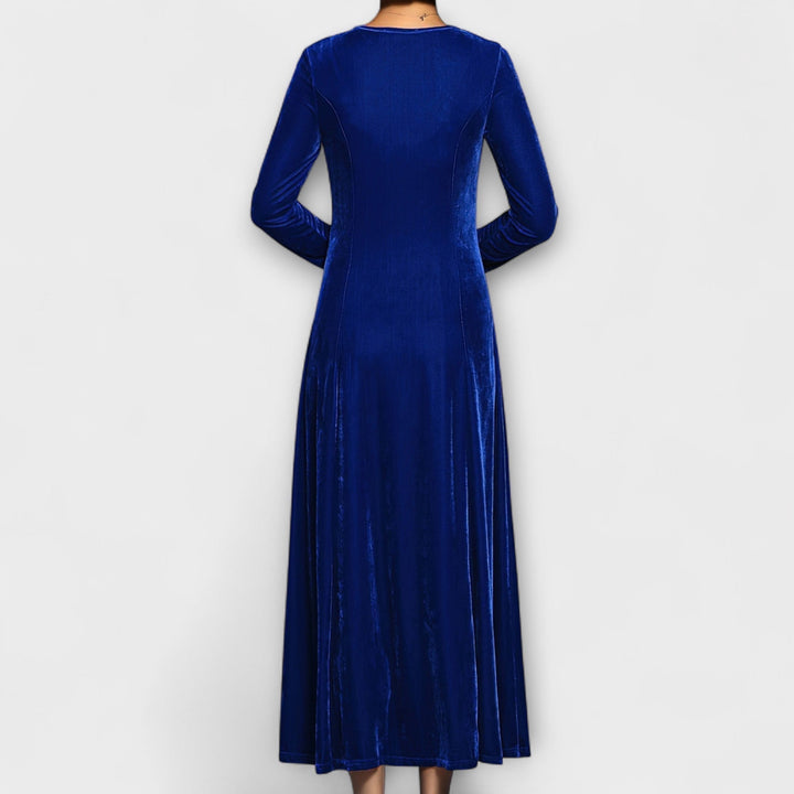 Janet | Long Sleeve A-Line Maxi Christmas Dress