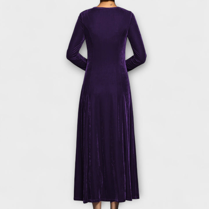 Janet | Long Sleeve A-Line Maxi Christmas Dress