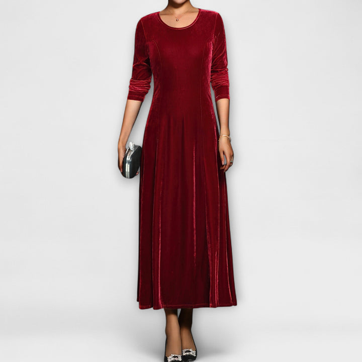 Janet | Long Sleeve A-Line Maxi Christmas Dress