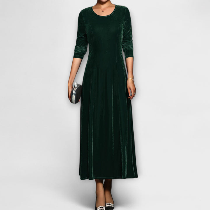 Janet | Long Sleeve A-Line Maxi Christmas Dress