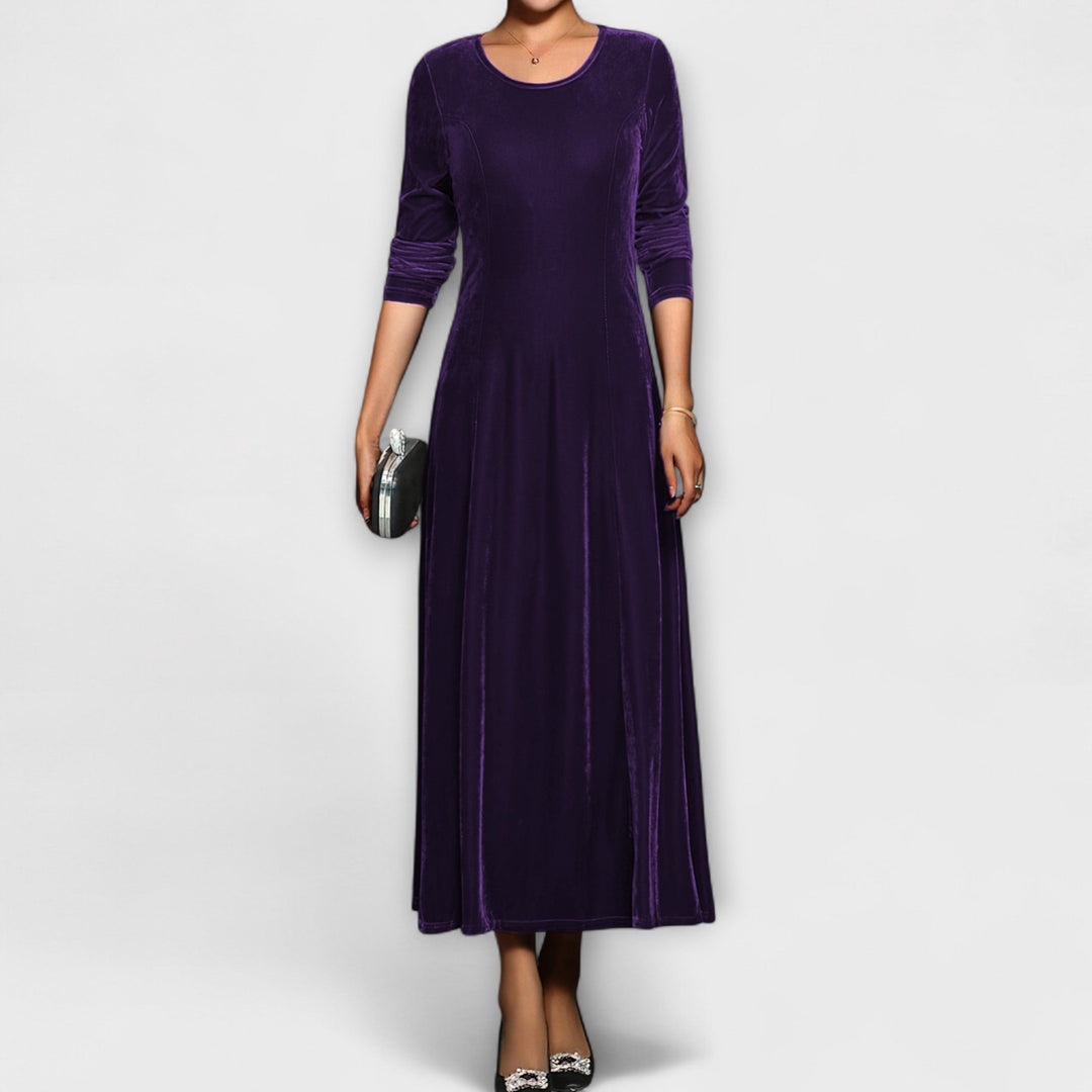 Janet | Long Sleeve A-Line Maxi Christmas Dress