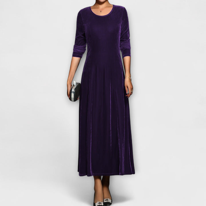 Janet | Long Sleeve A-Line Maxi Christmas Dress