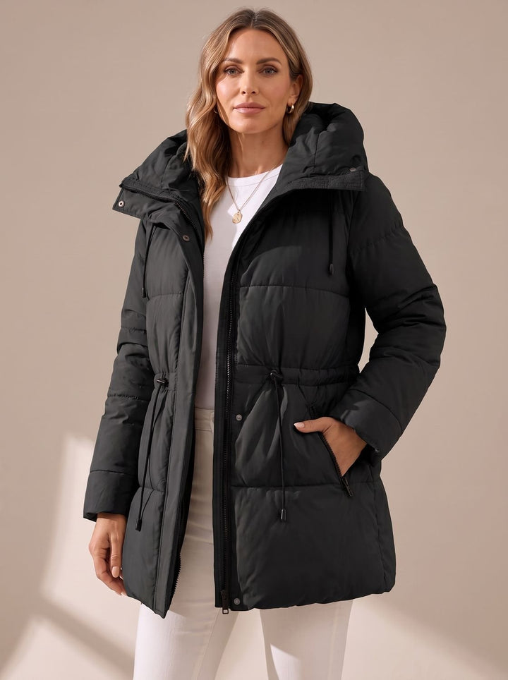 Janet | Quilted Hooded Longline Winter Puffer Jacket