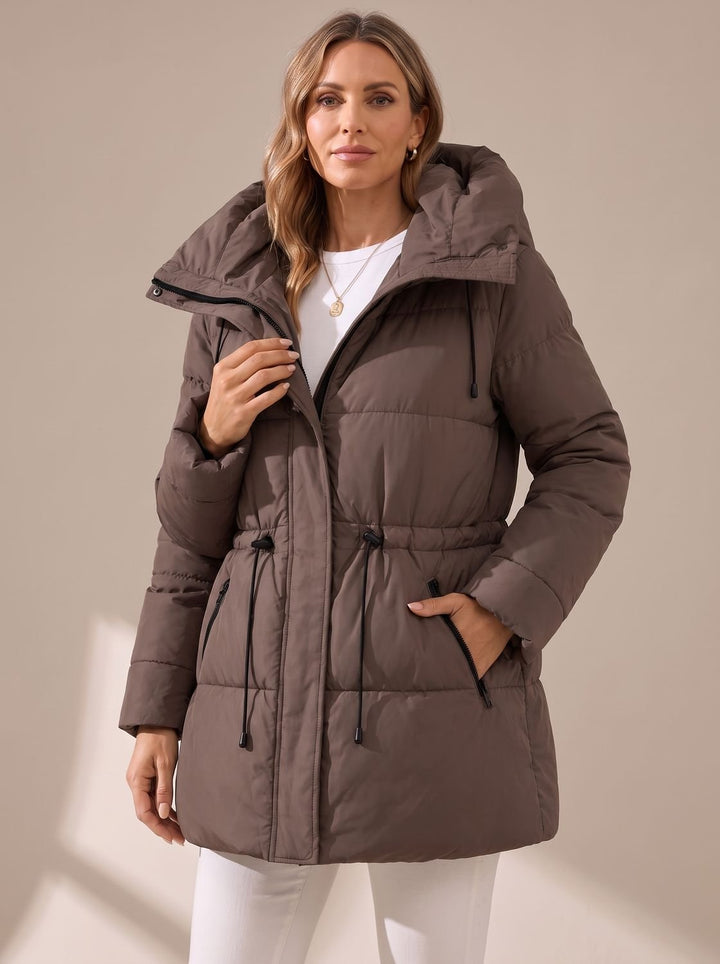 Janet | Quilted Hooded Longline Winter Puffer Jacket