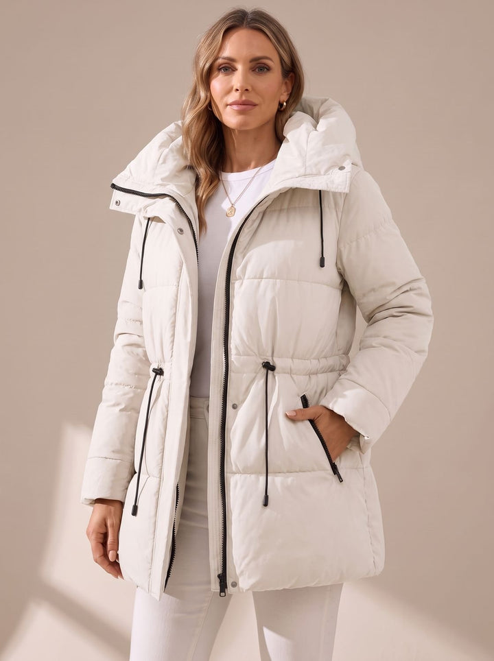 Janet | Quilted Hooded Longline Winter Puffer Jacket