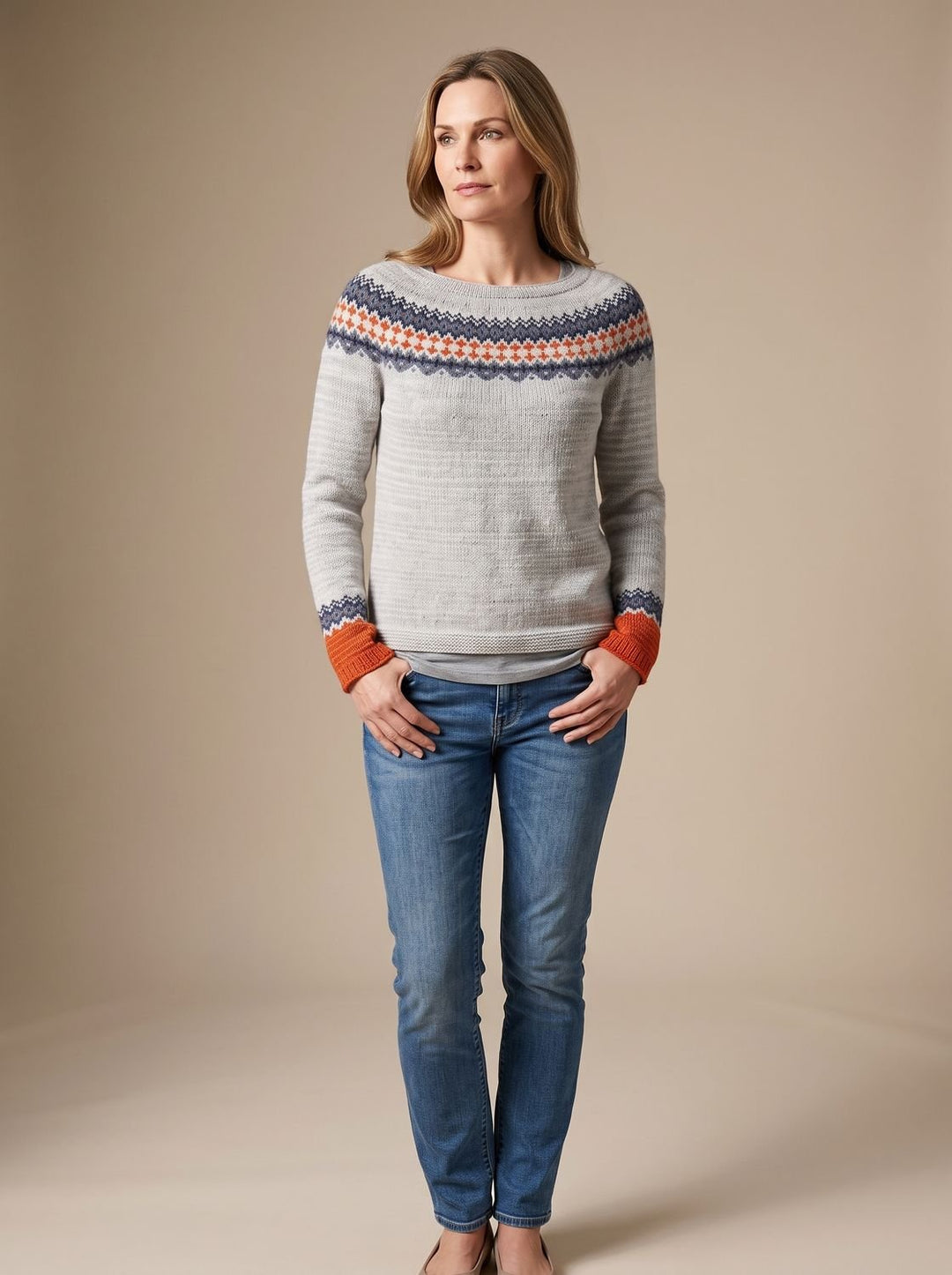 Janet | Refined Fair Isle Crew Neck Christmas Sweater Women