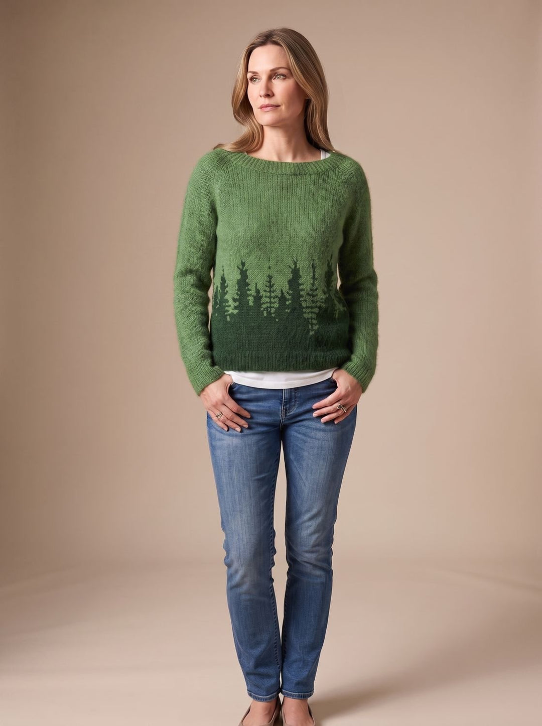 Janet | Refined Fair Isle Crew Neck Christmas Sweater Women