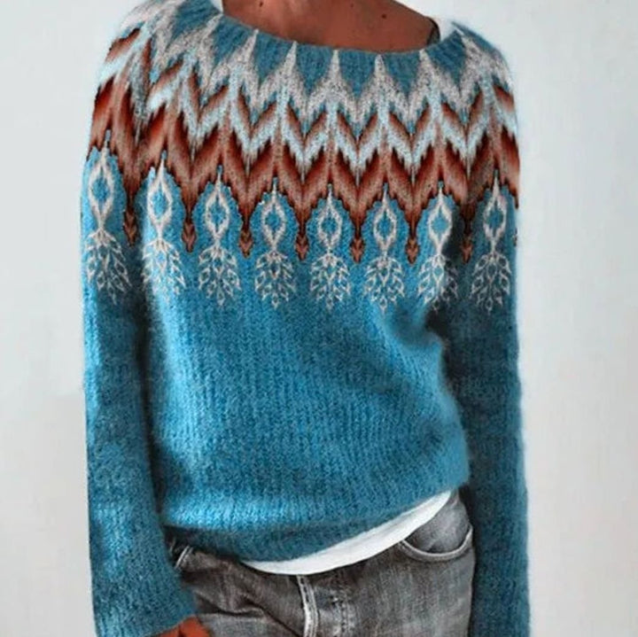 Janet | Refined Fair Isle Crew Neck Christmas Sweater Women