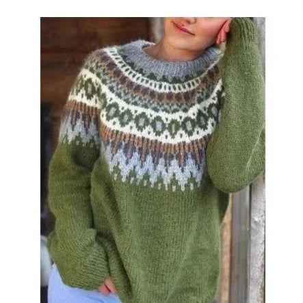 Janice | Effortless Fair Isle Crew Neck Christmas Sweater Women