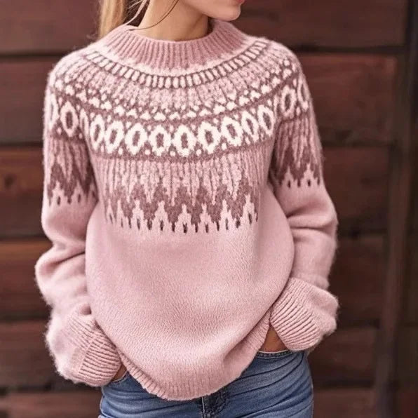Janice | Effortless Fair Isle Crew Neck Christmas Sweater Women
