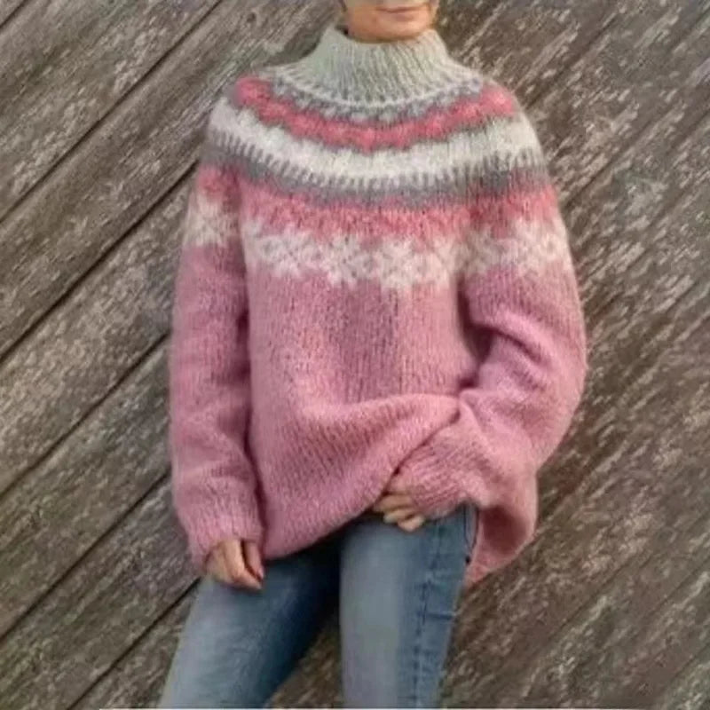 Janice | Effortless Fair Isle Crew Neck Christmas Sweater Women