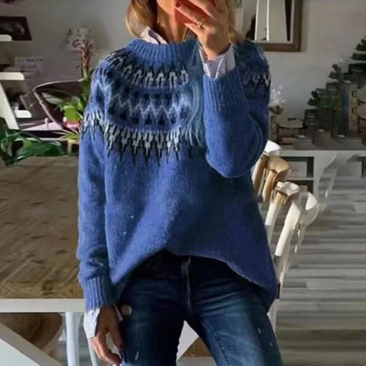 Janice | Effortless Fair Isle Crew Neck Christmas Sweater Women