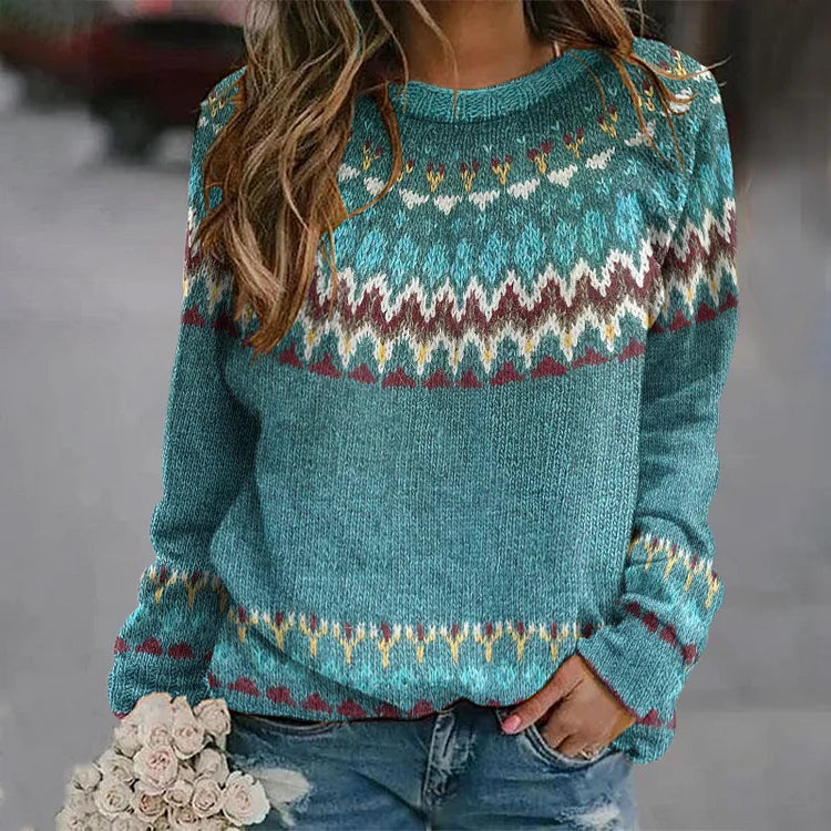 Janice | Fair Isle Crewneck Christmas Sweater Women
