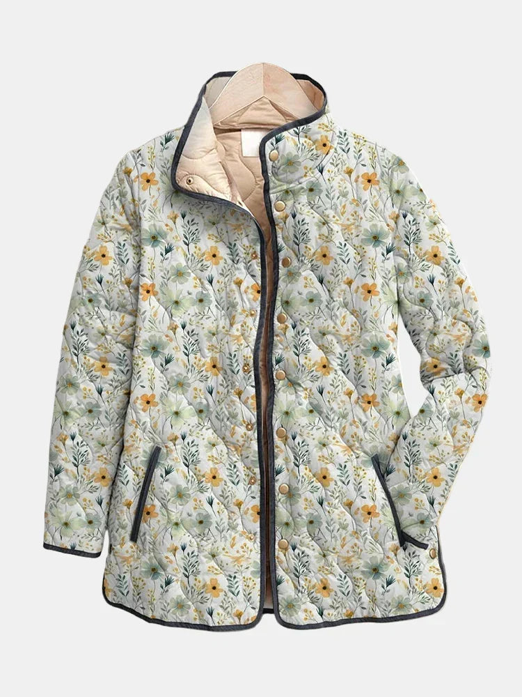 Jean | Elegant Quilted Floral Puffer Jacket