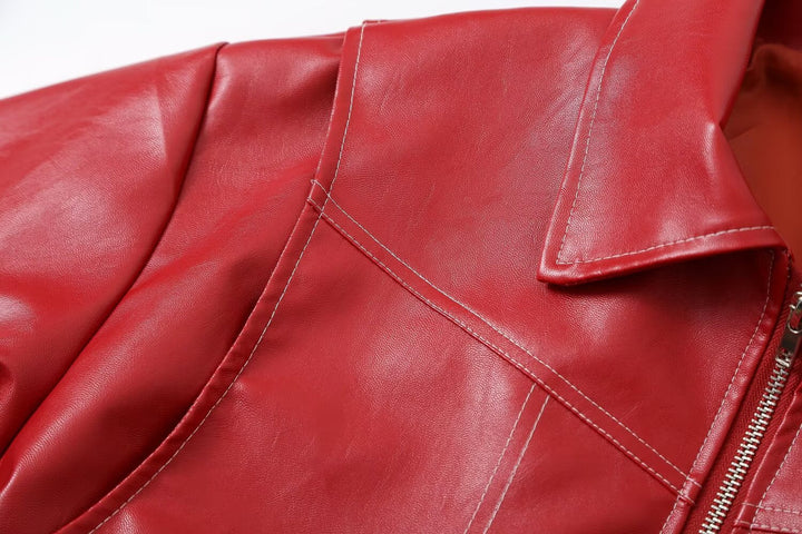 Jean | Polished Oversized Leather Bomber Jacket