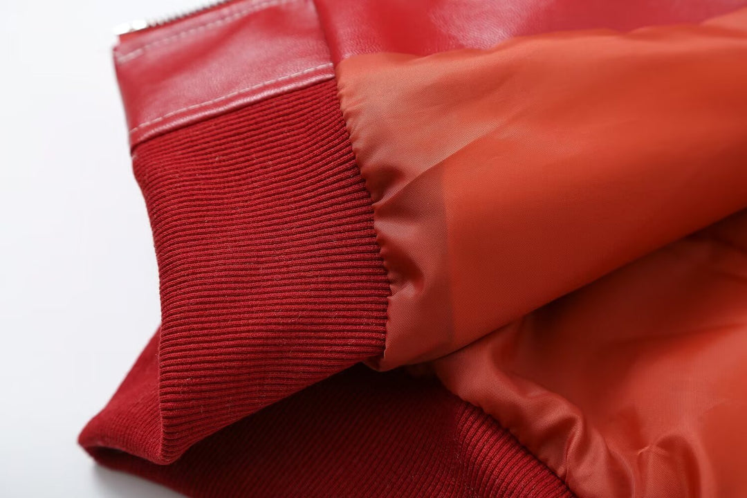 Jean | Polished Oversized Leather Bomber Jacket
