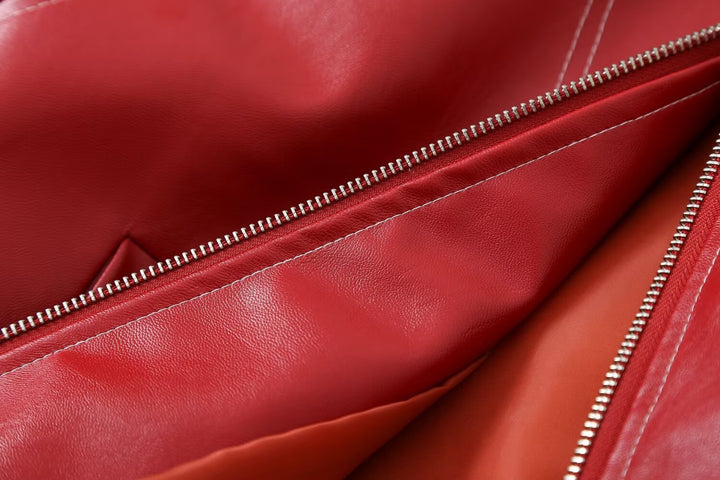 Jean | Polished Oversized Leather Bomber Jacket