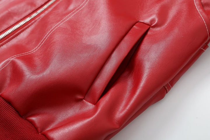Jean | Polished Oversized Leather Bomber Jacket
