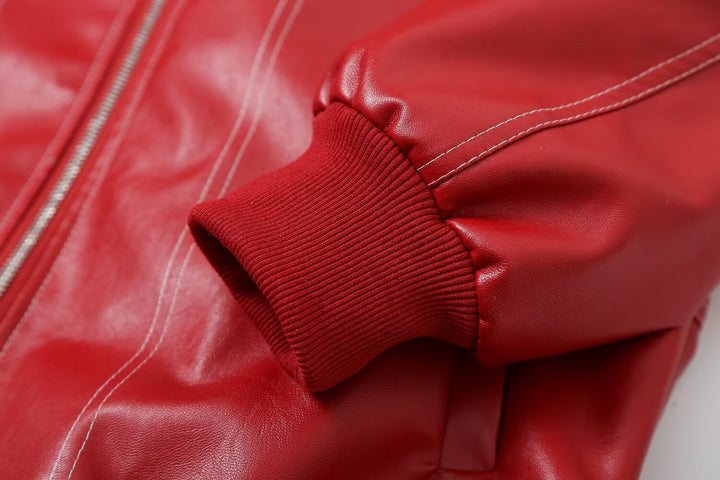 Jean | Polished Oversized Leather Bomber Jacket