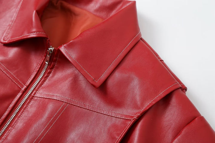 Jean | Polished Oversized Leather Bomber Jacket