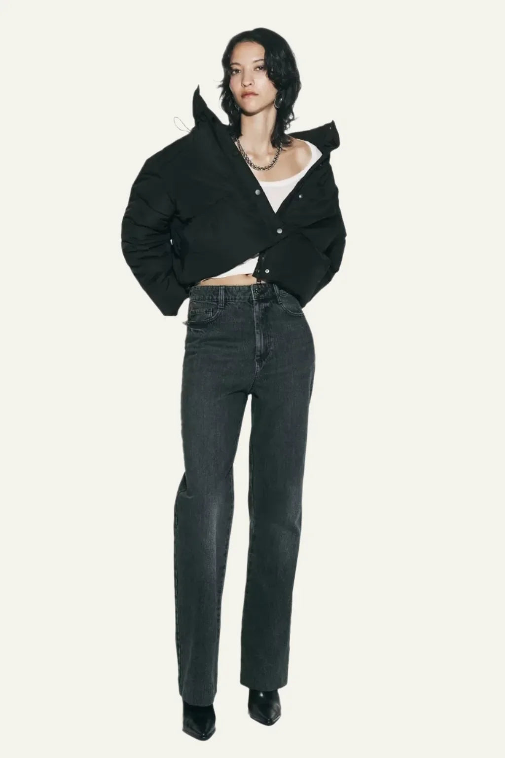 Jennifer | Classic Cropped Hooded Puffer Jacket
