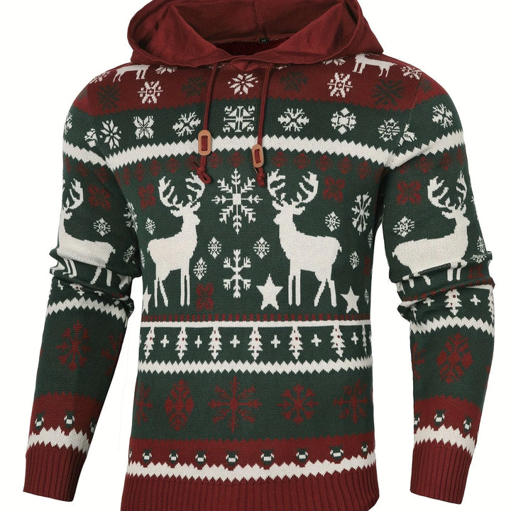 Jeremy | Hooded Reindeer Mens Christmas Sweater