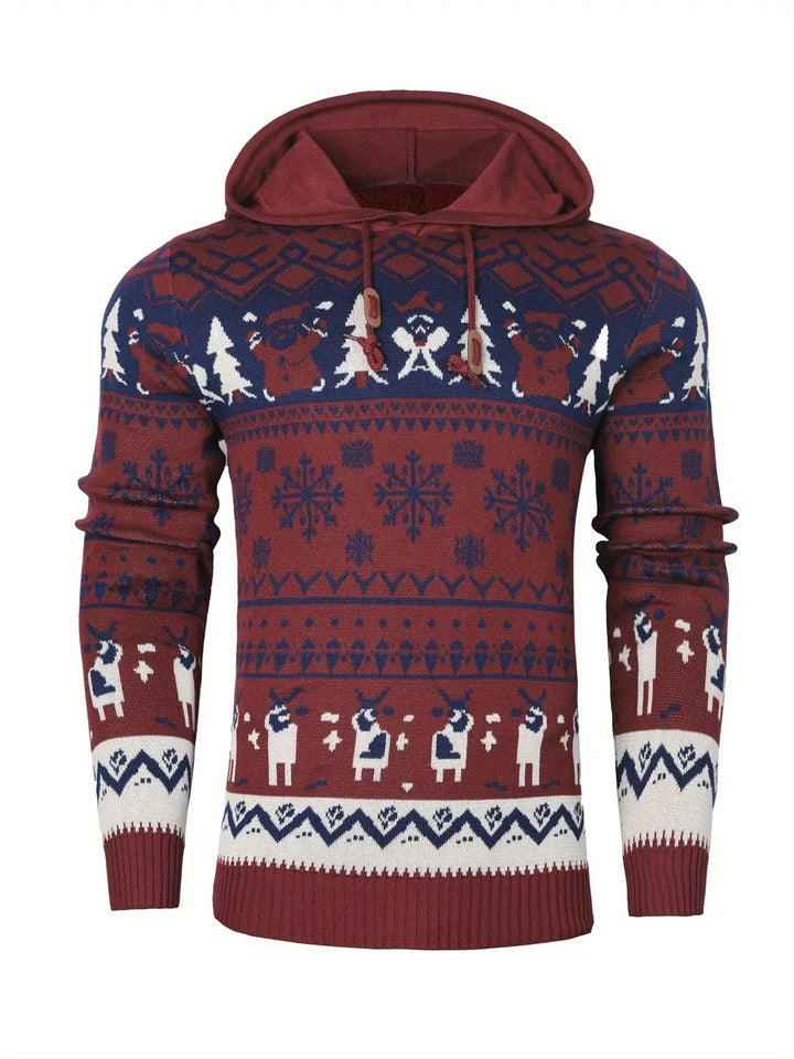 Jeremy | Hooded Reindeer Mens Christmas Sweater
