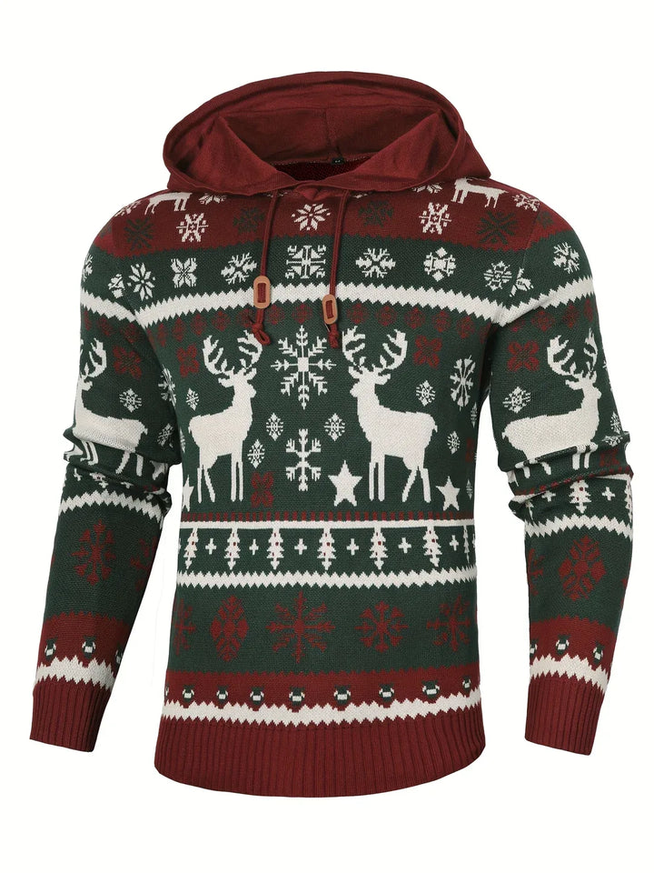 Jeremy | Hooded Reindeer Mens Christmas Sweater