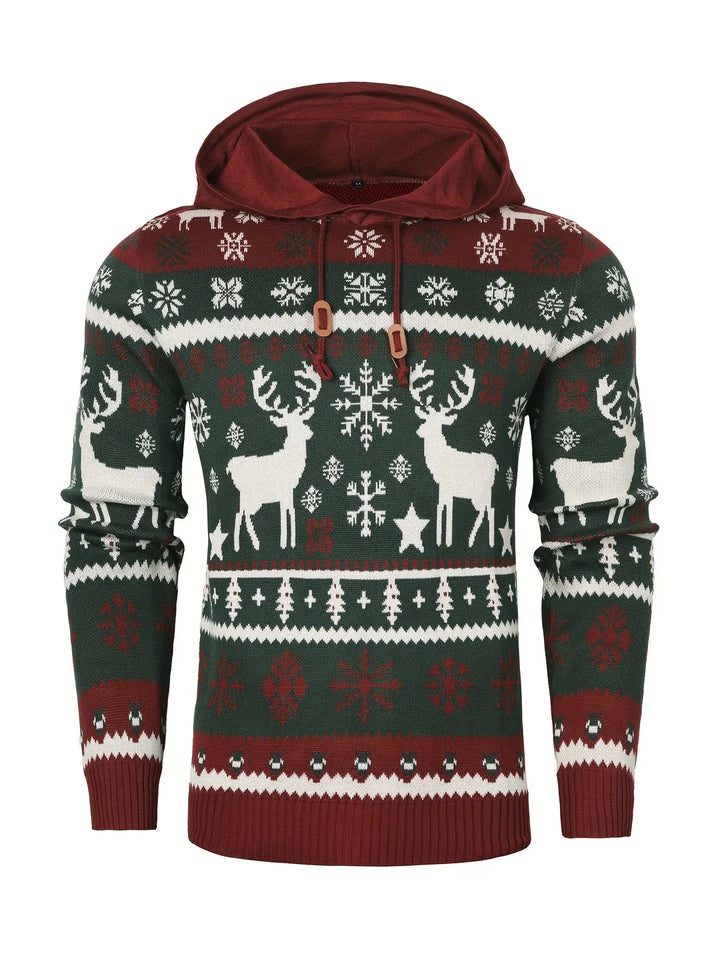 Jeremy | Hooded Reindeer Mens Christmas Sweater