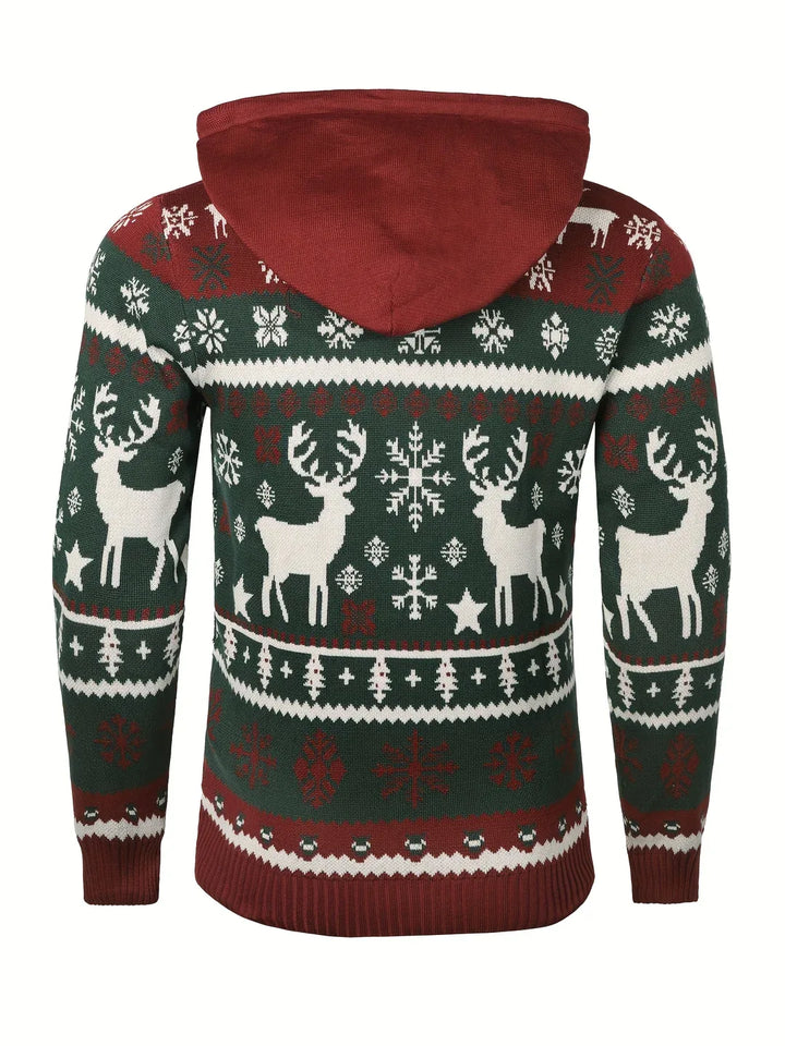 Jeremy | Hooded Reindeer Mens Christmas Sweater