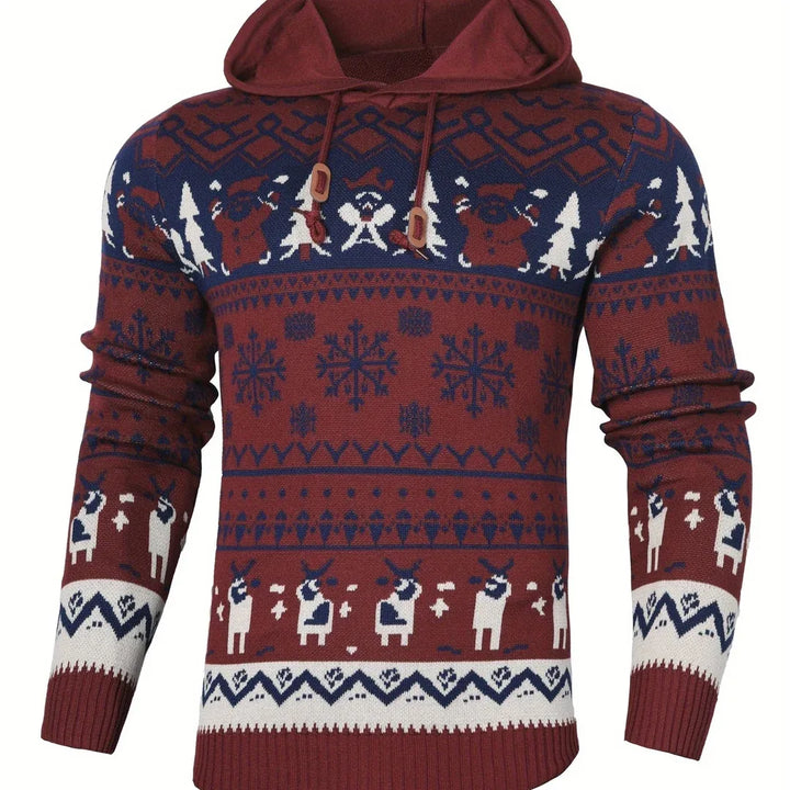 Jeremy | Hooded Reindeer Mens Christmas Sweater