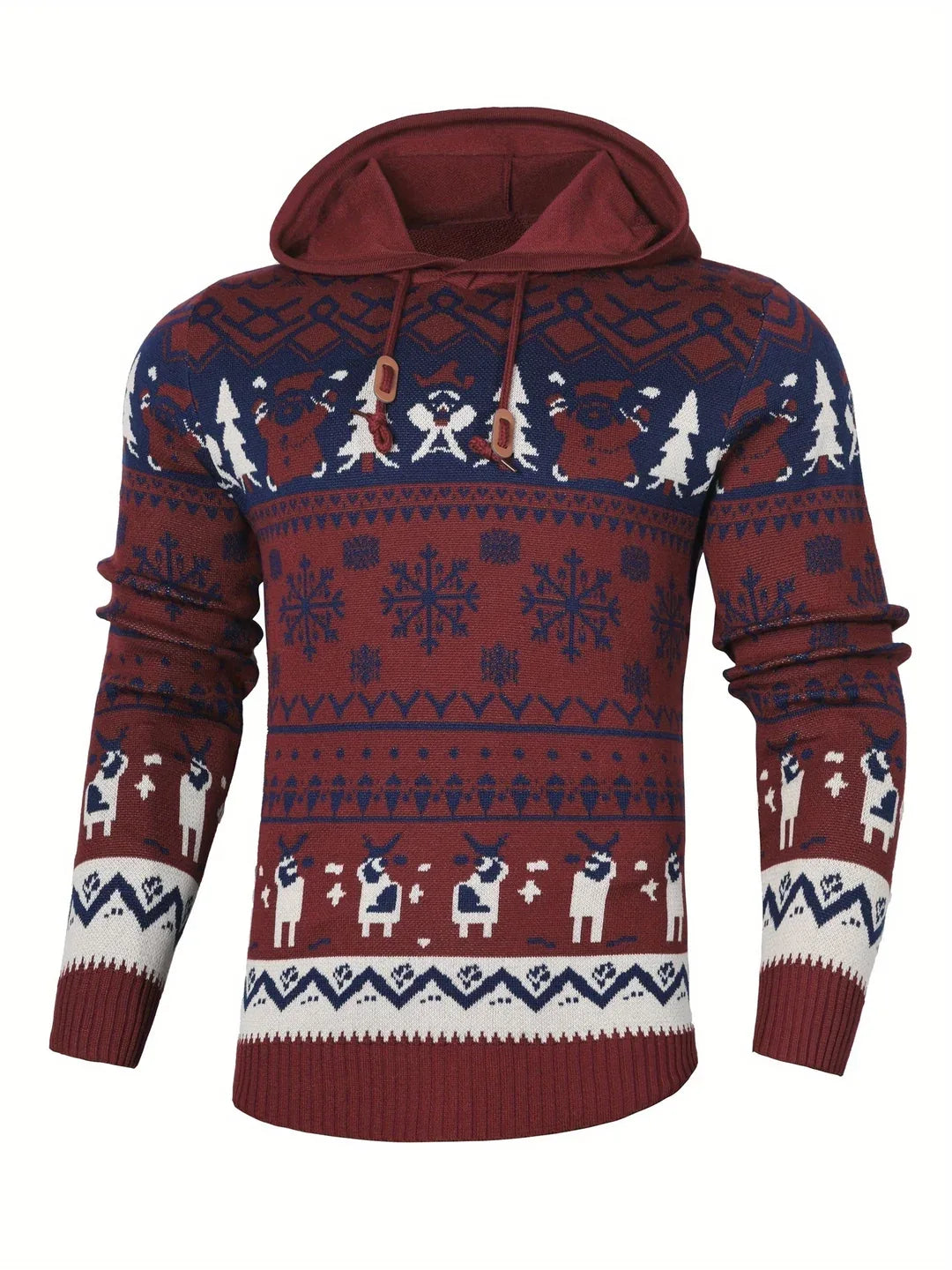 Jeremy | Hooded Reindeer Mens Christmas Sweater